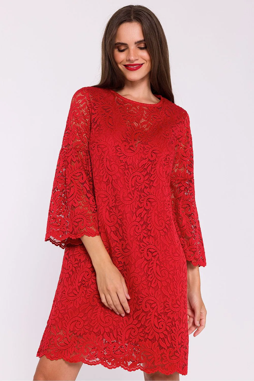 Women’s Evening Dress Lace Elegant Bell Sleeves Cocktail Shift Dress