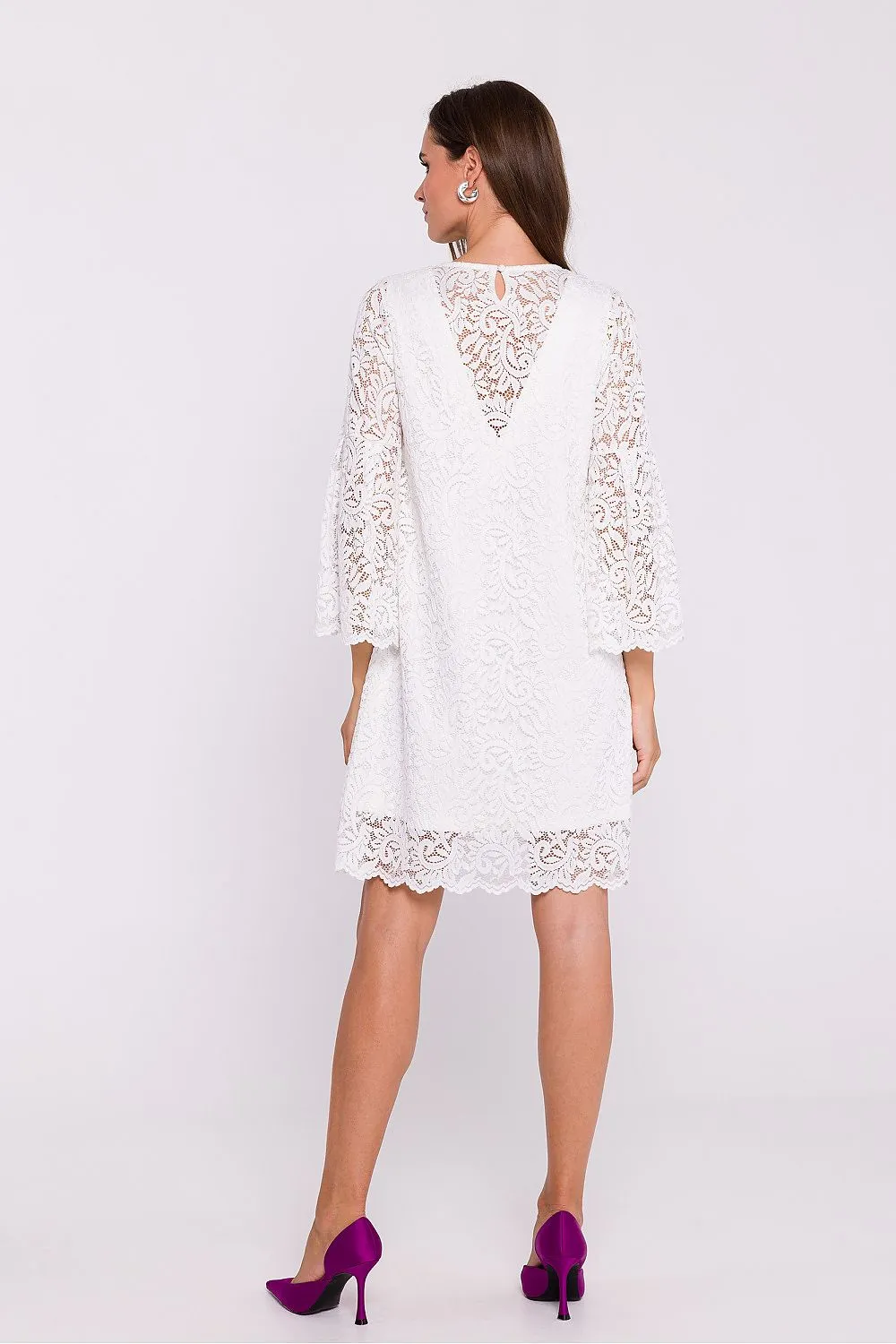 Women’s Evening Dress Lace Elegant Bell Sleeves Cocktail Shift Dress