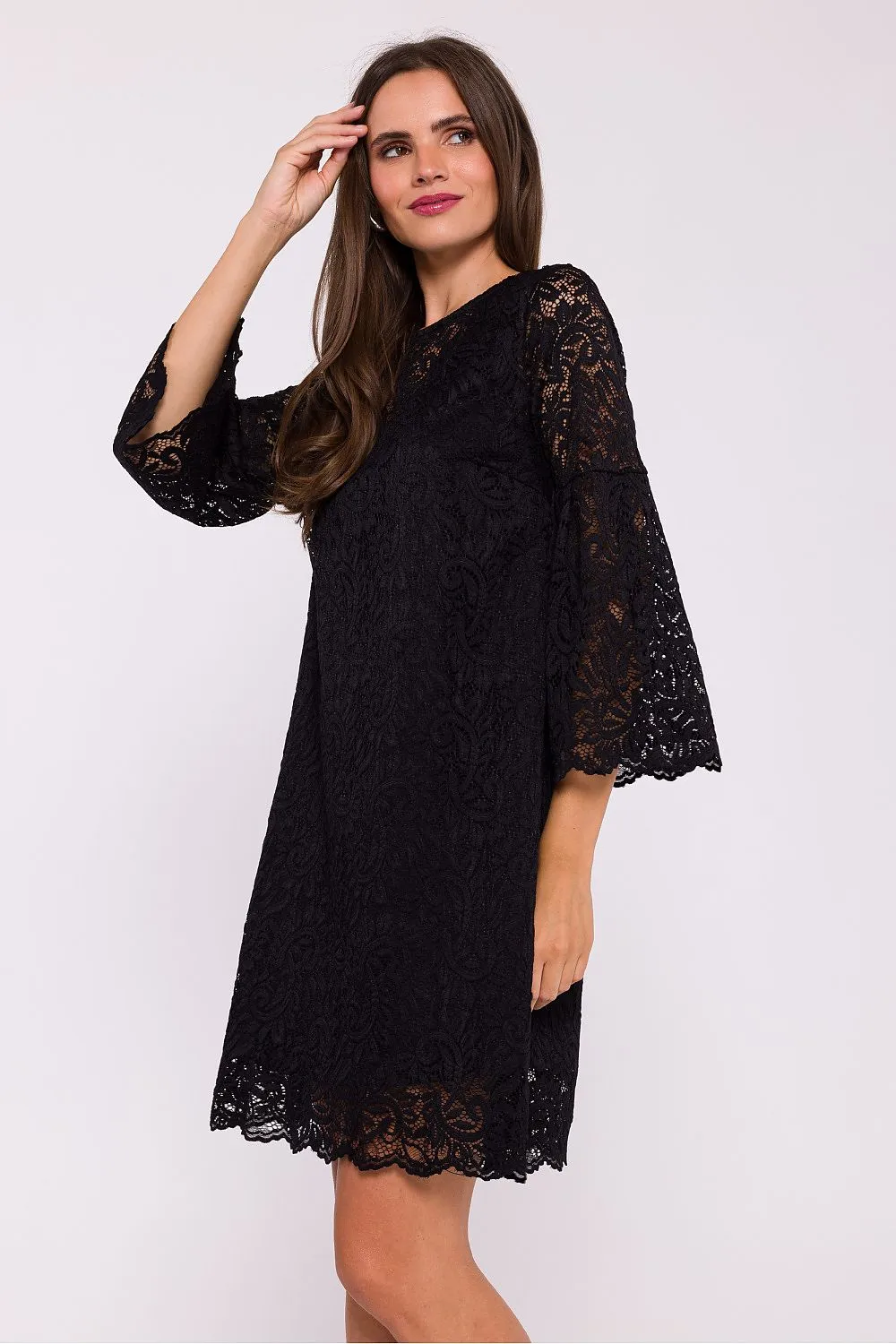 Women’s Evening Dress Lace Elegant Bell Sleeves Cocktail Shift Dress