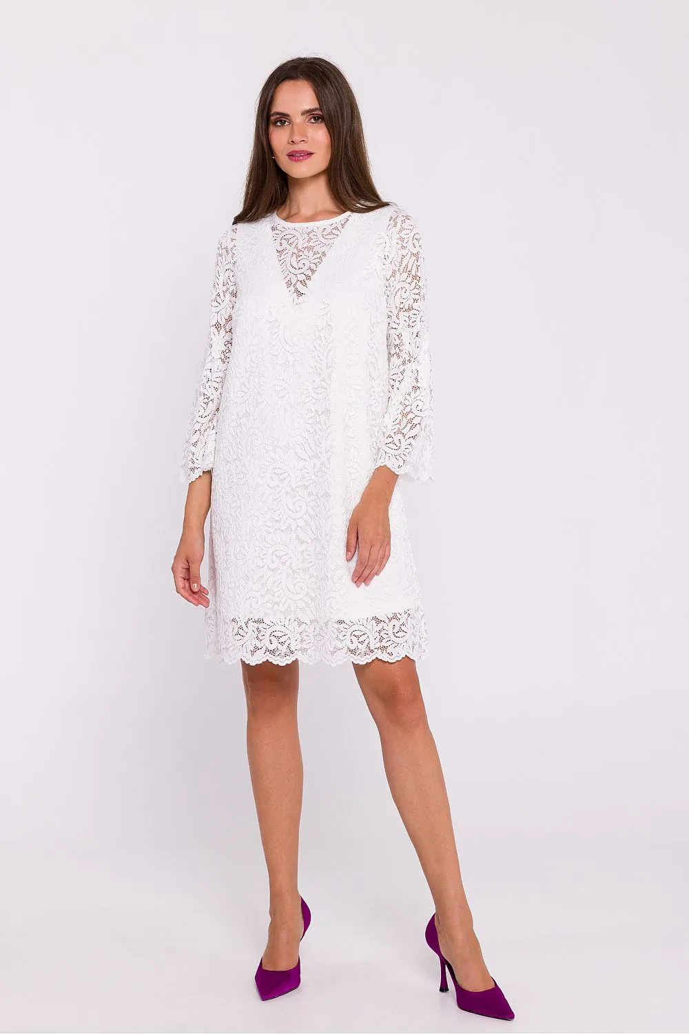 Women’s Evening Dress Lace Elegant Bell Sleeves Cocktail Shift Dress