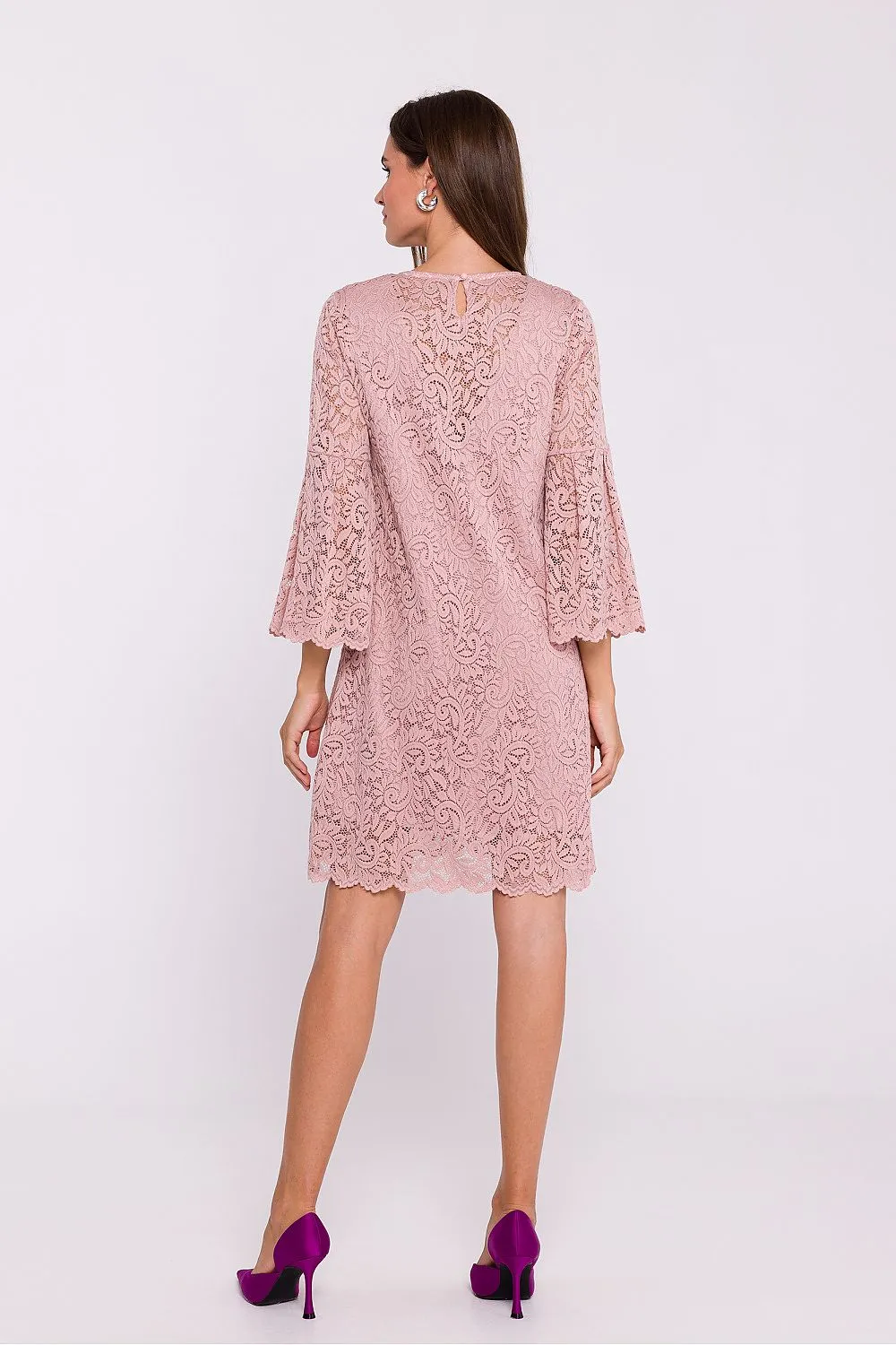 Women’s Evening Dress Lace Elegant Bell Sleeves Cocktail Shift Dress