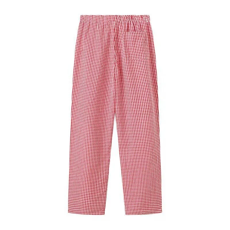 Women's Fashion Plaid Casual Pants