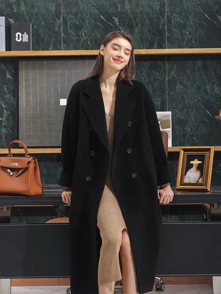 Women's High Quality Winter woolen coat long cashmere wool coat