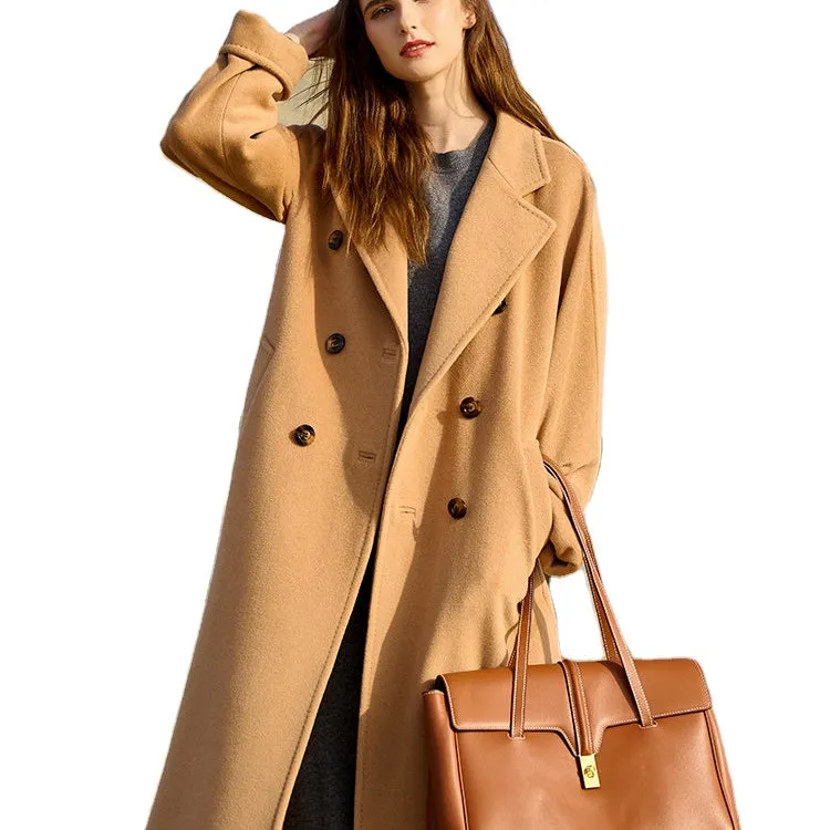 Women's High Quality Winter woolen coat long cashmere wool coat