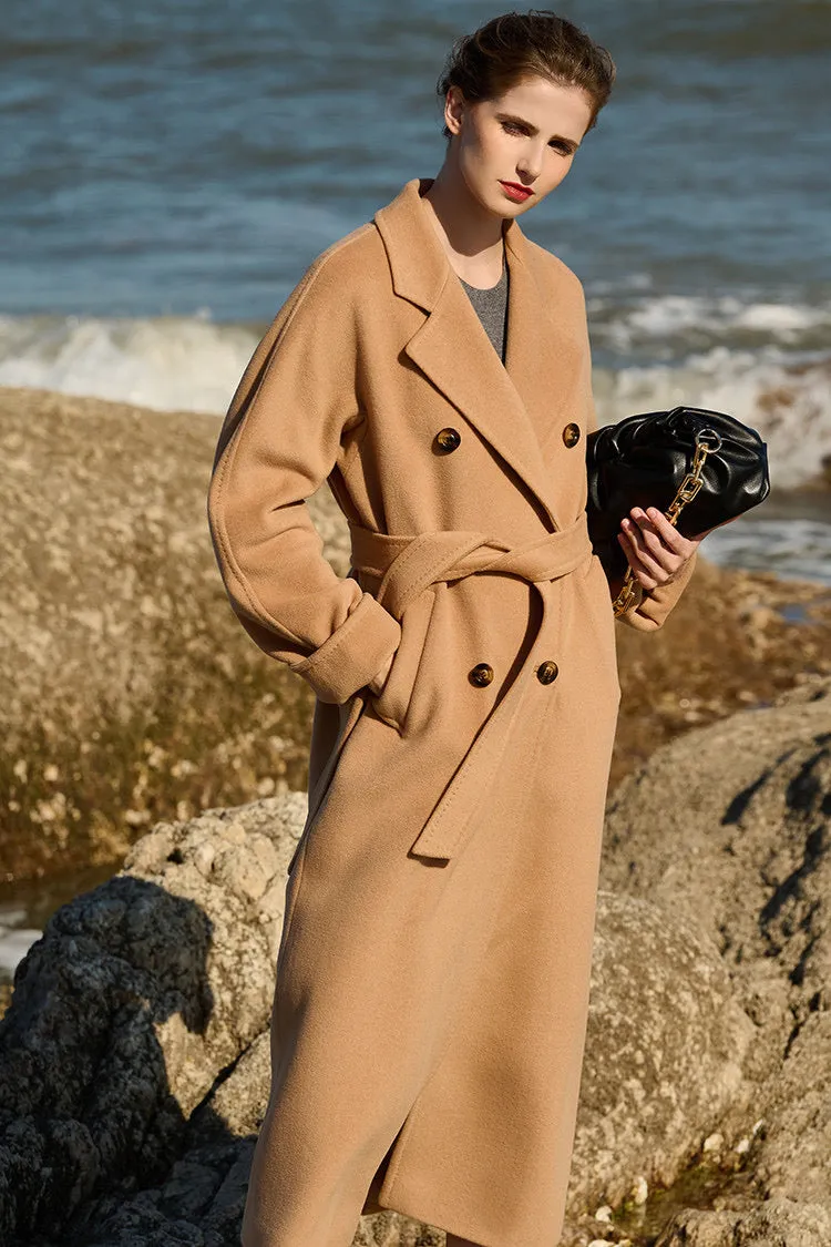 Women's High Quality Winter woolen coat long cashmere wool coat