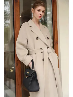 Women's High Quality Winter woolen coat long cashmere wool coat