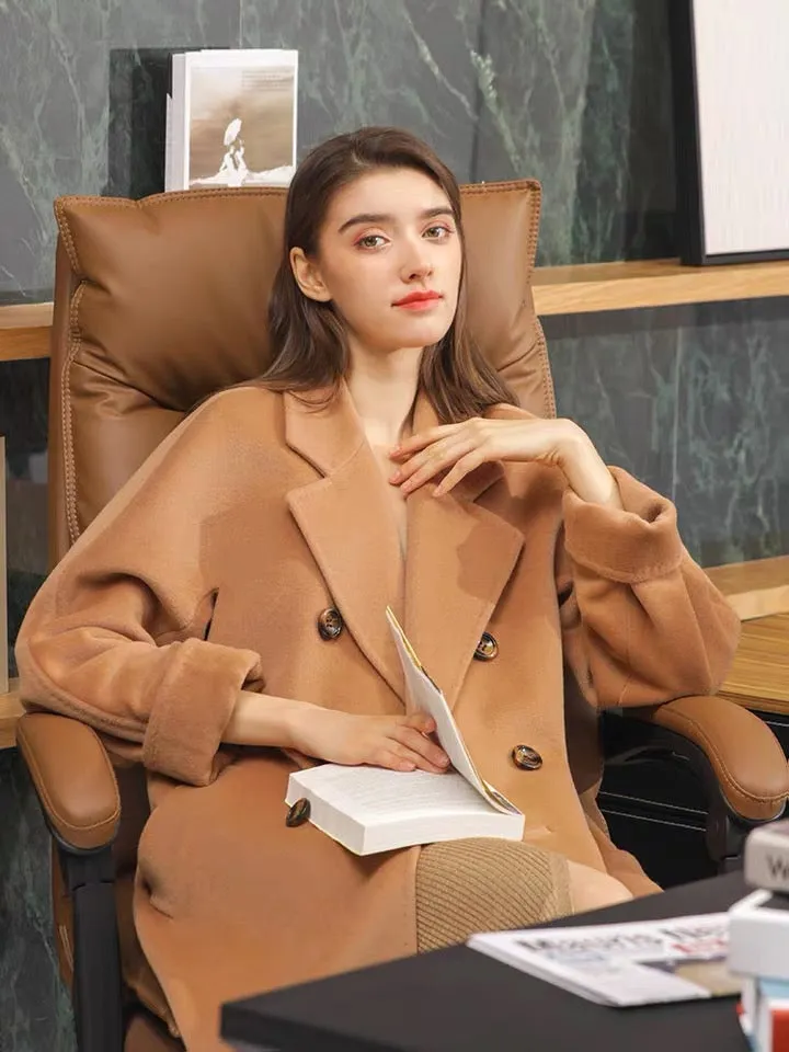 Women's High Quality Winter woolen coat long cashmere wool coat
