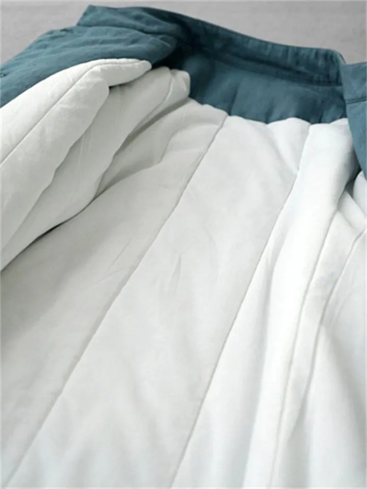 Women's Literary Cotton Coats Stand Collar Mid-length Jackets