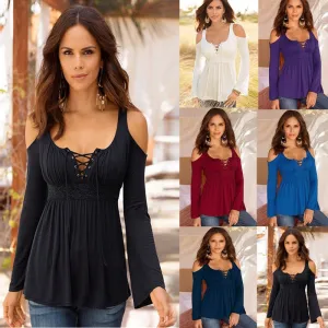 Women's Off The Shoulder Long Sleeve Blouse