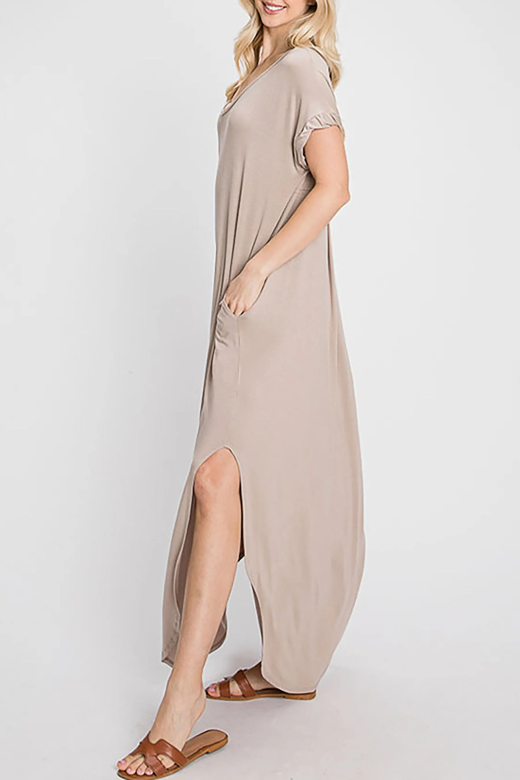 Women's Solid Color Oversized Maxi Dress