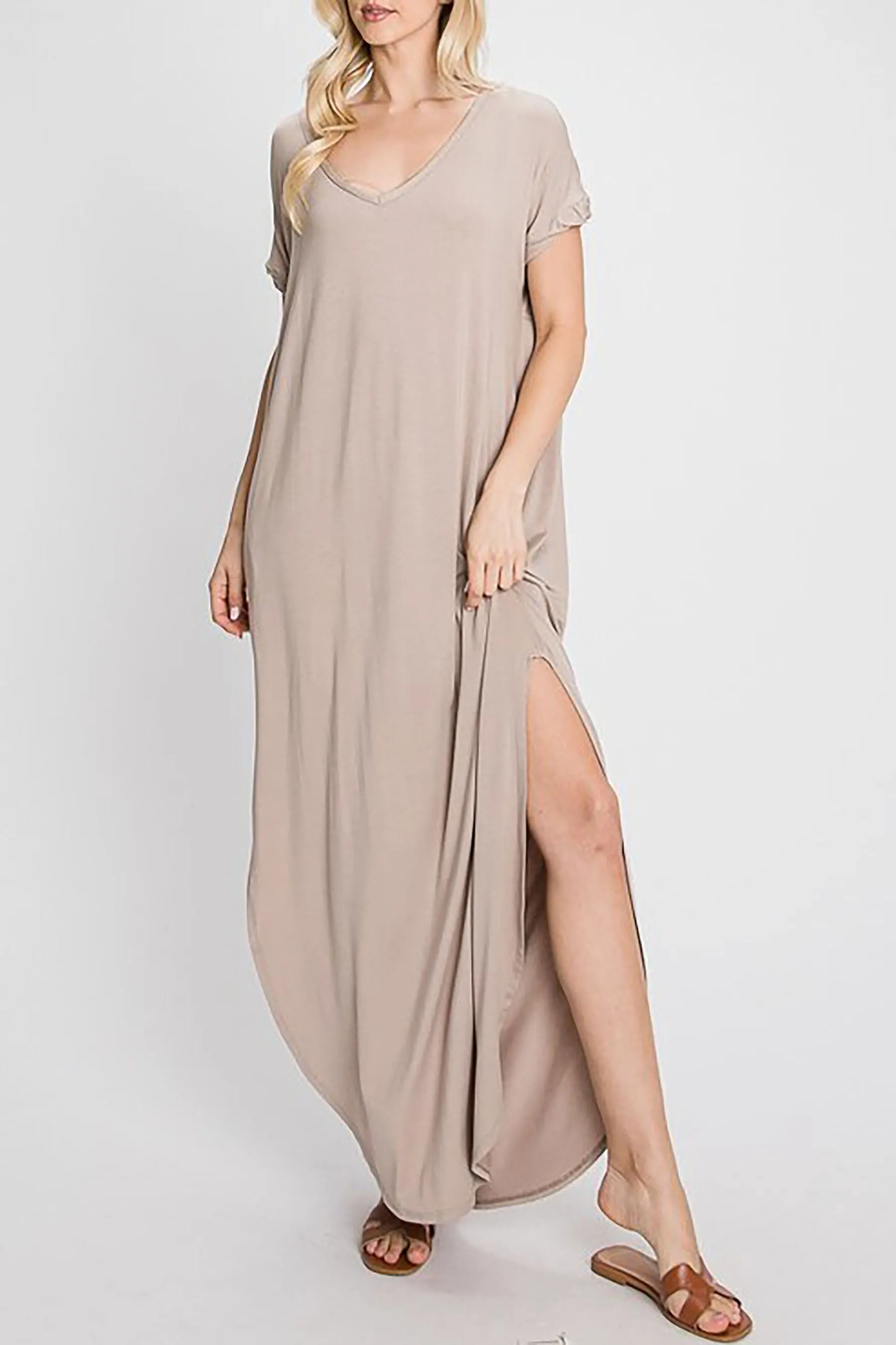 Women's Solid Color Oversized Maxi Dress