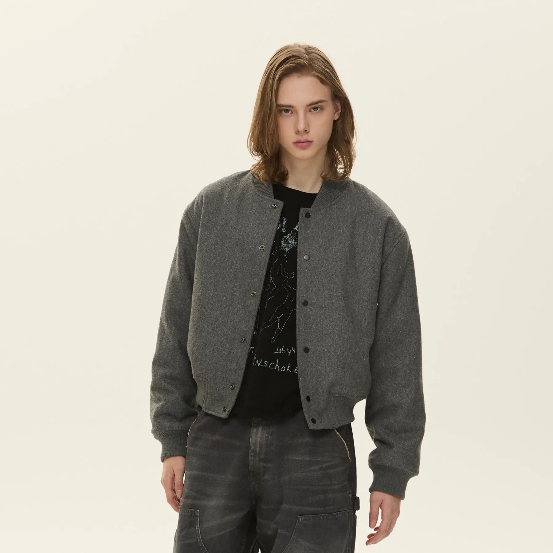 Wool Blend Bomber Jacket