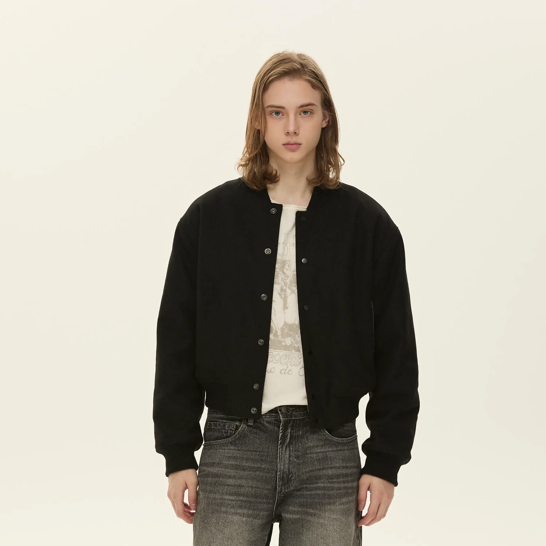 Wool Blend Bomber Jacket