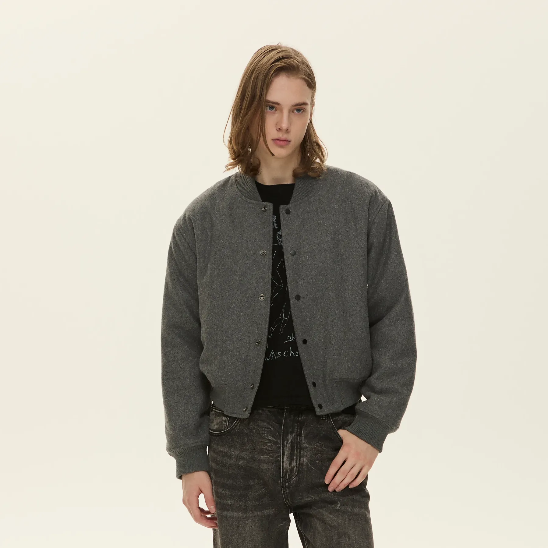 Wool Blend Bomber Jacket