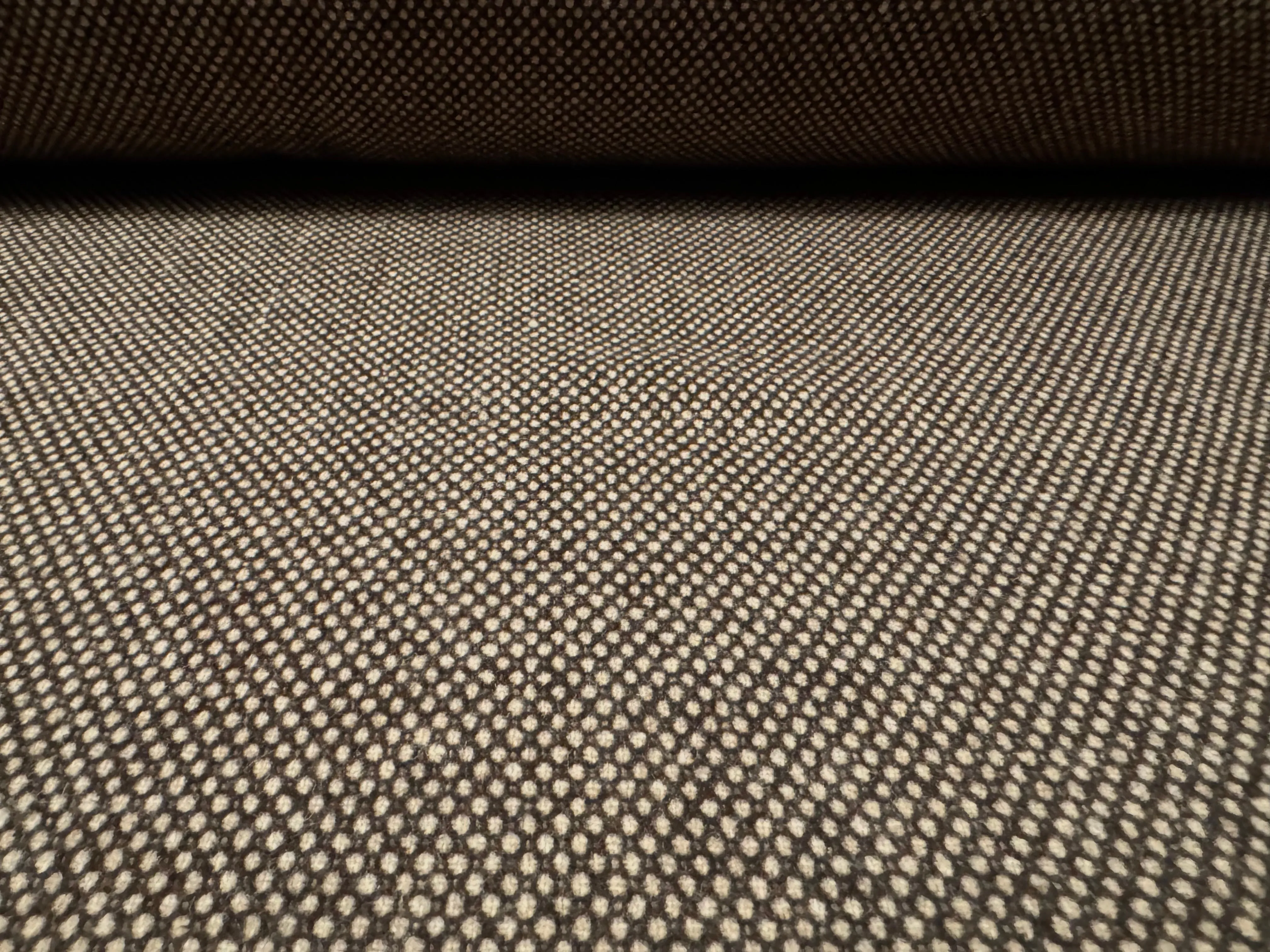 Wool blend woven tweed fabric, per metre - brown & stone
