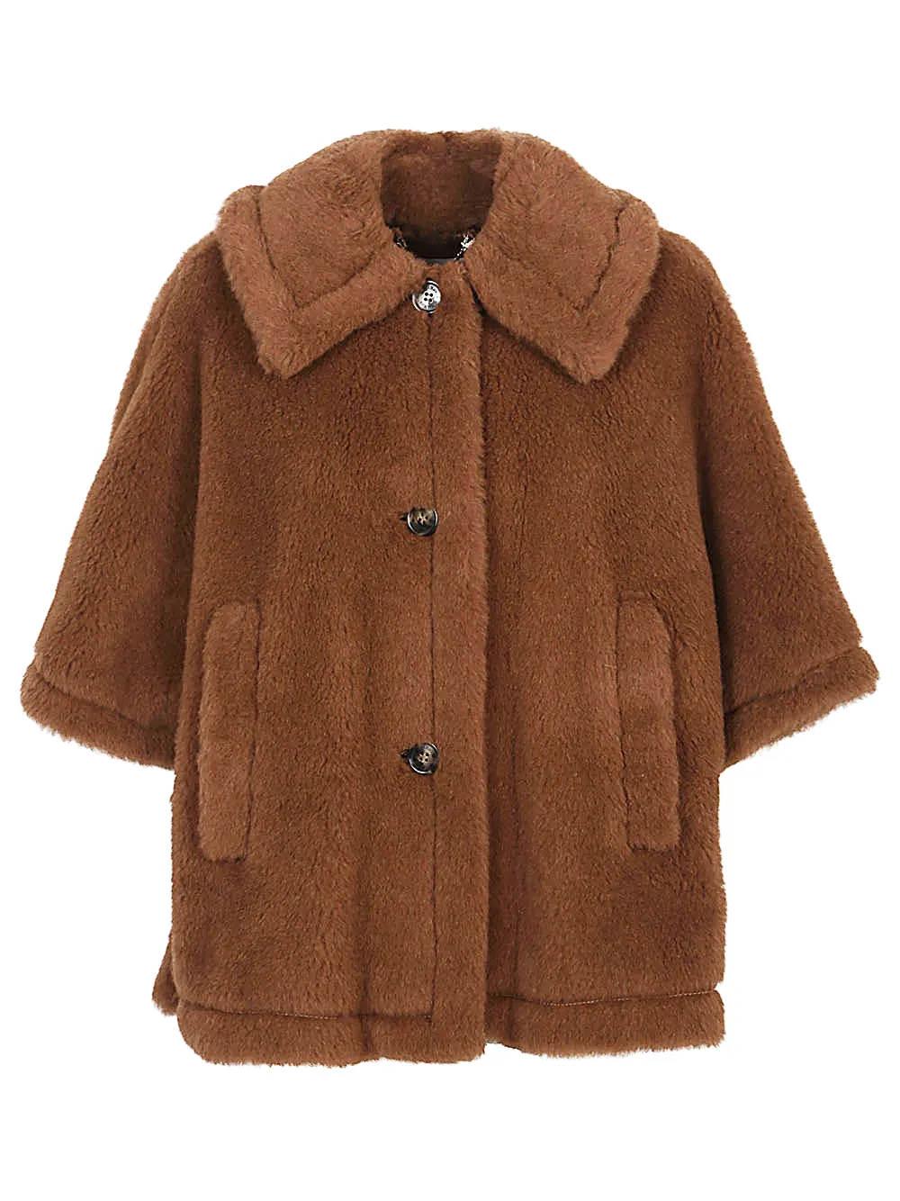 Wool buttoned cape