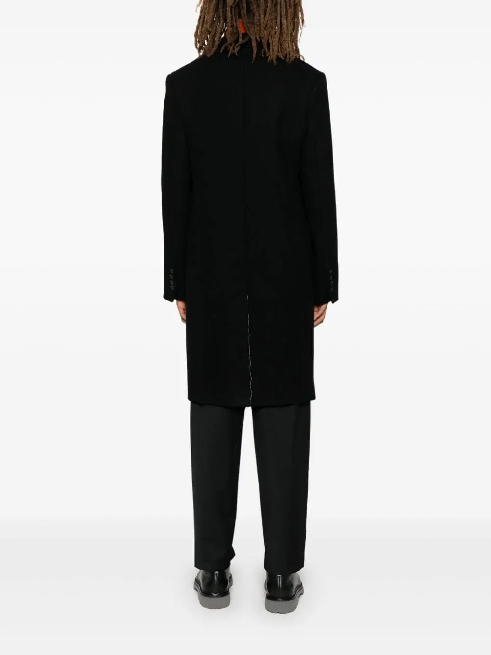Wool single-breasted coat