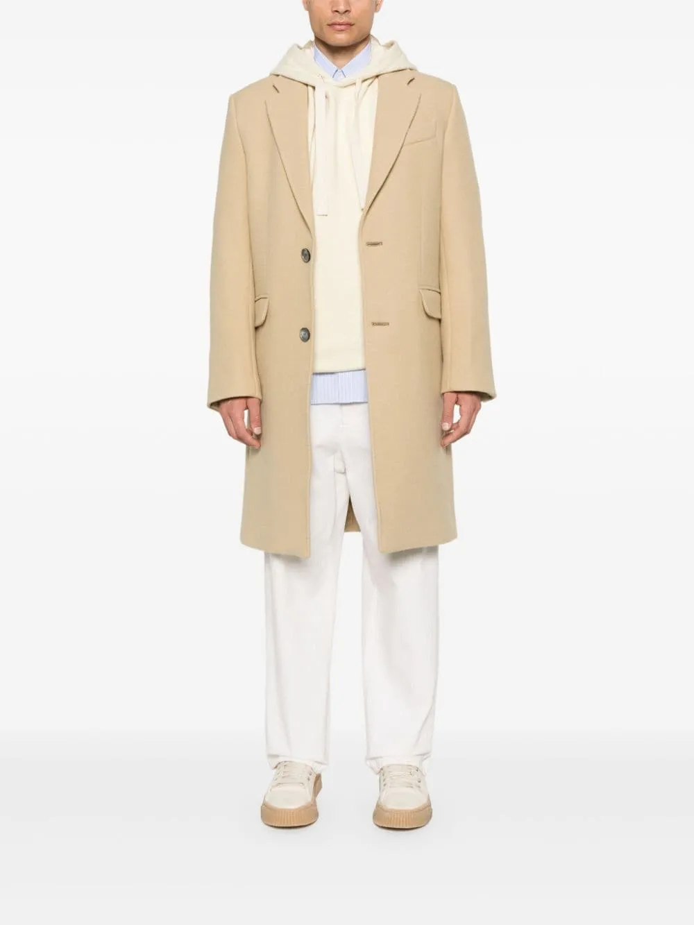 Wool single-breasted coat