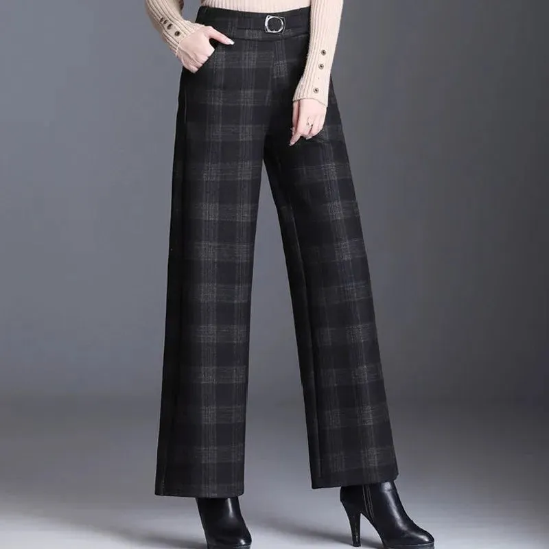 Woolen Wide Leg Pants For Women Autumn Winter