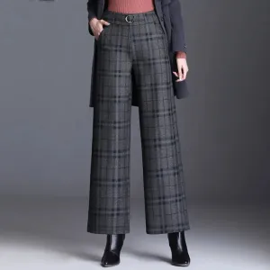 Woolen Wide Leg Pants For Women Autumn Winter
