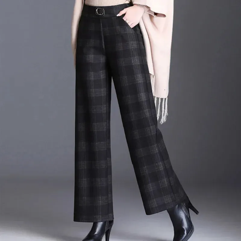Woolen Wide Leg Pants For Women Autumn Winter