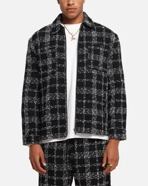 XXIII Boucle Tweed Zip Jacket Black/White