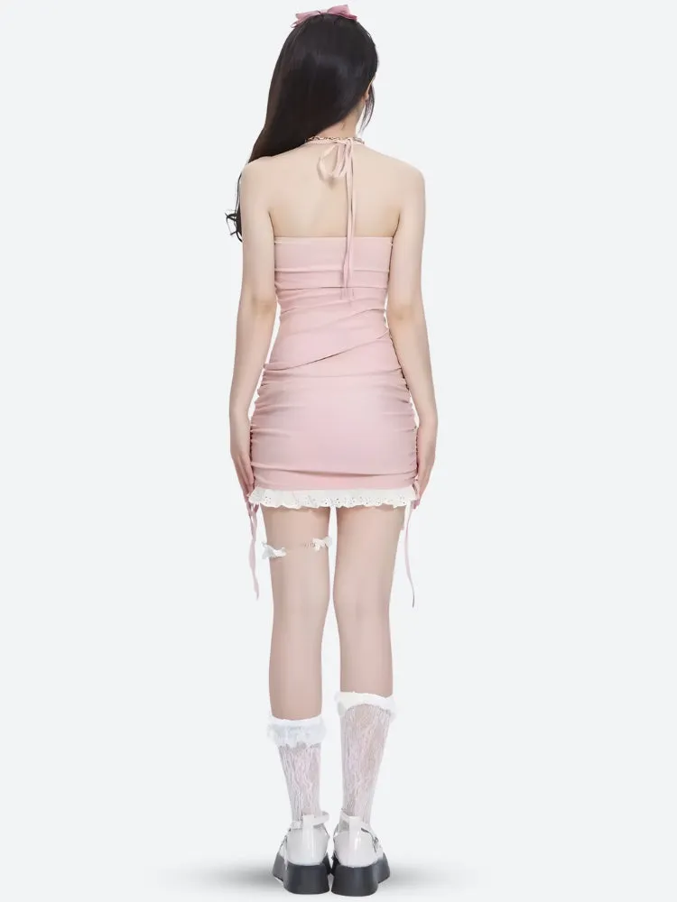 Y2K Bodycon Mini Dress With Cardigan
