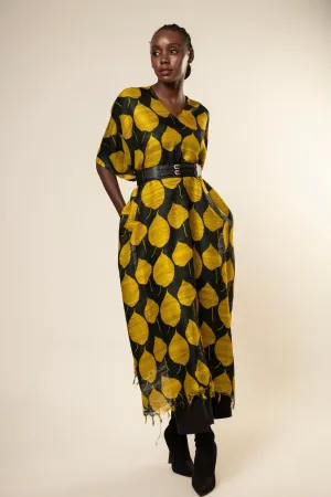 Yellow Leaf Tussar Peace Silk 3 in 1 Cape