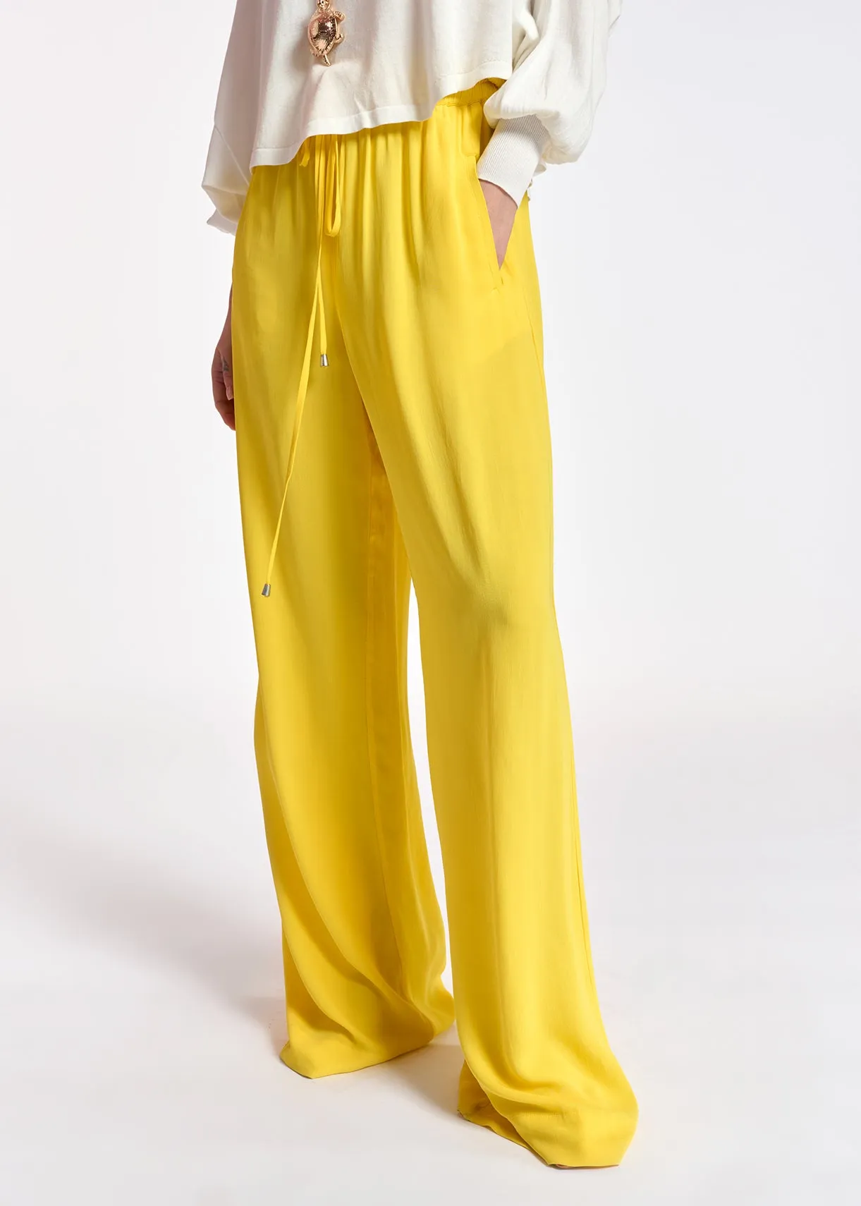 Yellow wide-leg pants