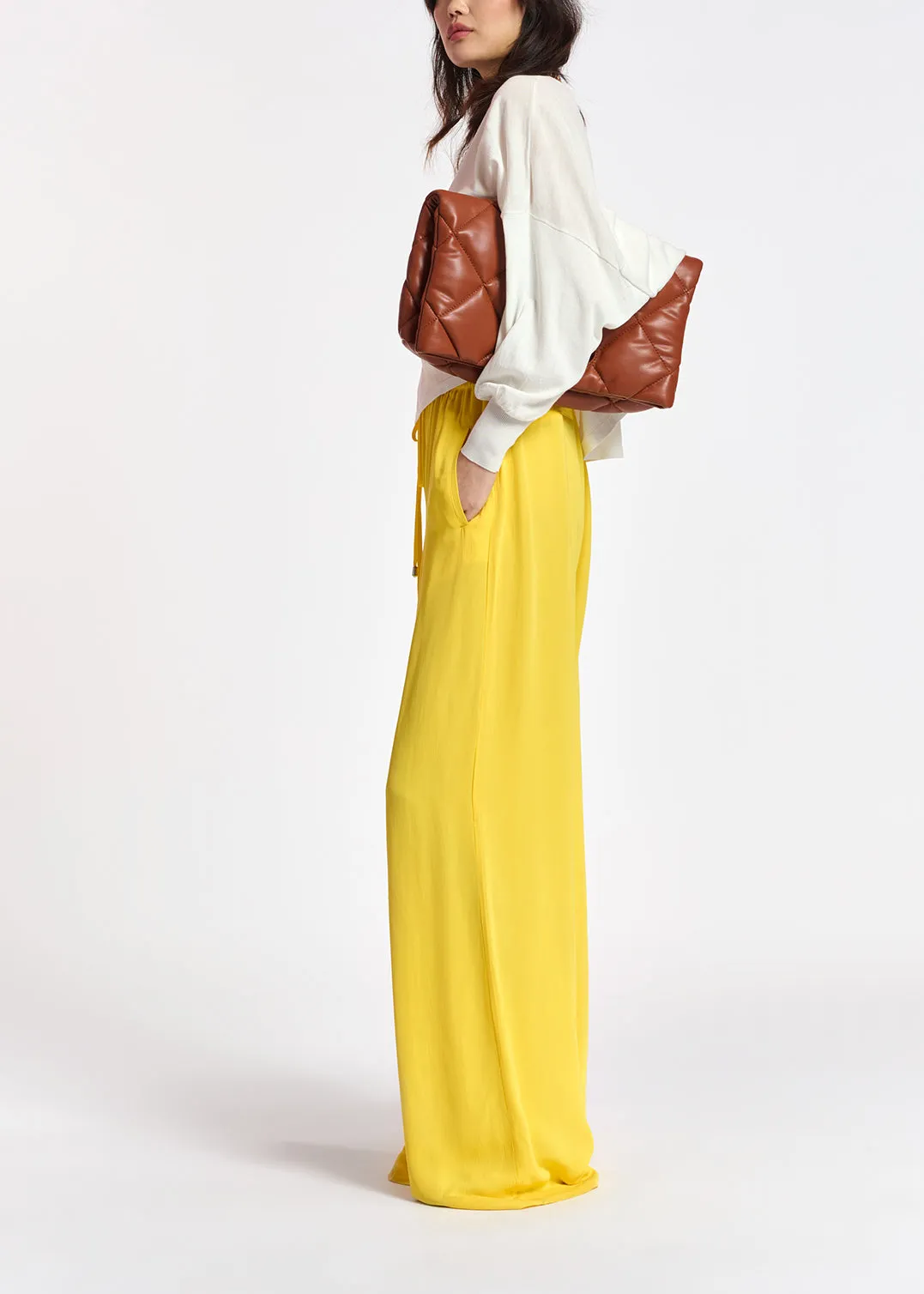 Yellow wide-leg pants