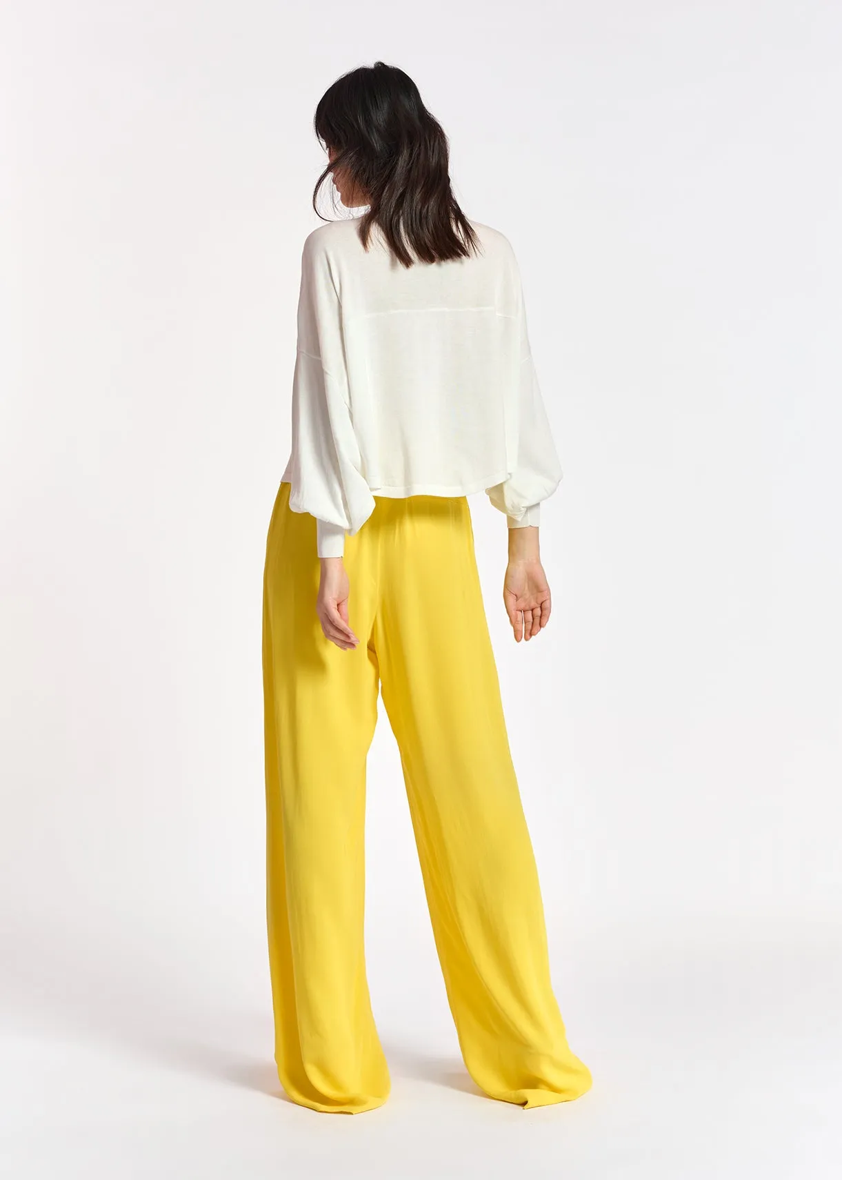 Yellow wide-leg pants