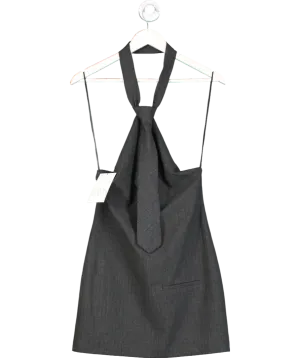 ZARA Grey Tie Up Halter Neck Dress UK S